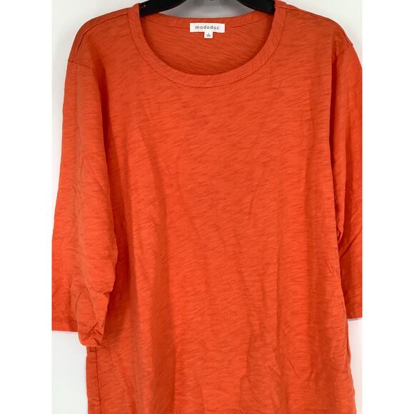 Mododoc Women's Large Orange Clay 3/4 Sleeve Favorite Tee Shirt Crew Neck O8-14 - Picture 4 of 9